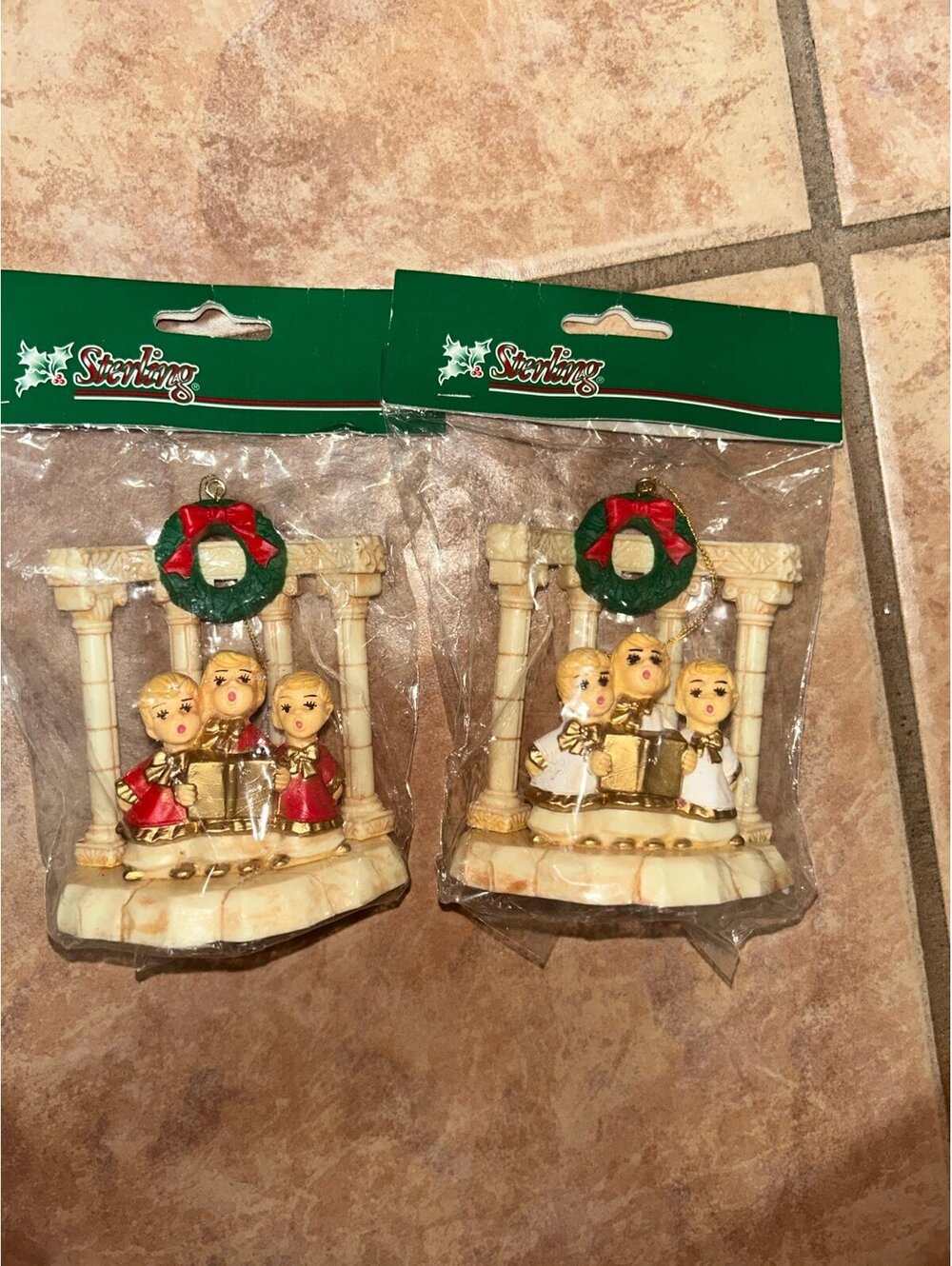 Sterling Inc Christmas Caroler Ornaments Lot of 2 Vintage Style New in Package